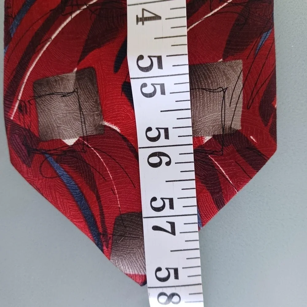 J. Garcia Mens Red Abstract Silk Tie Drummers Collection‎ 32 Vintage 1996 57.5in